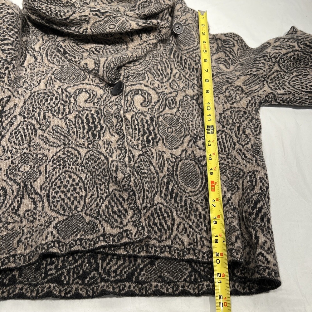 Sweater‎ Knit Jacket Shawl Collar Button Front Geometric Print Made in Italy L - Picture 9 of 11